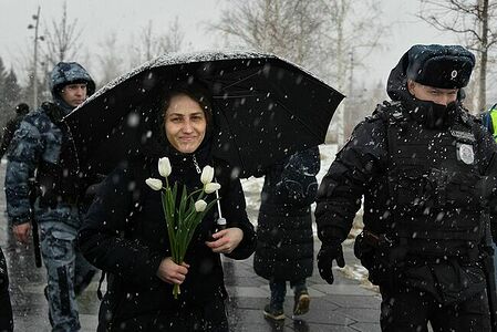 Participant of the anti-war action, Moscow