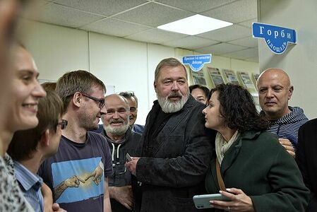Dmitry Muratov on the day of receiving the Nobel Peace Prize, the editorial office of Novaya Gazeta, Moscow