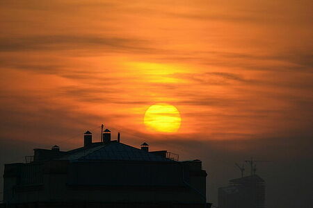 Sun at sunset