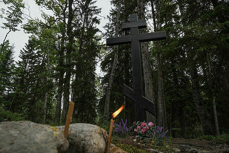 Mass graves of prisoners of a forced labor camp on the Solovetsky archipelago