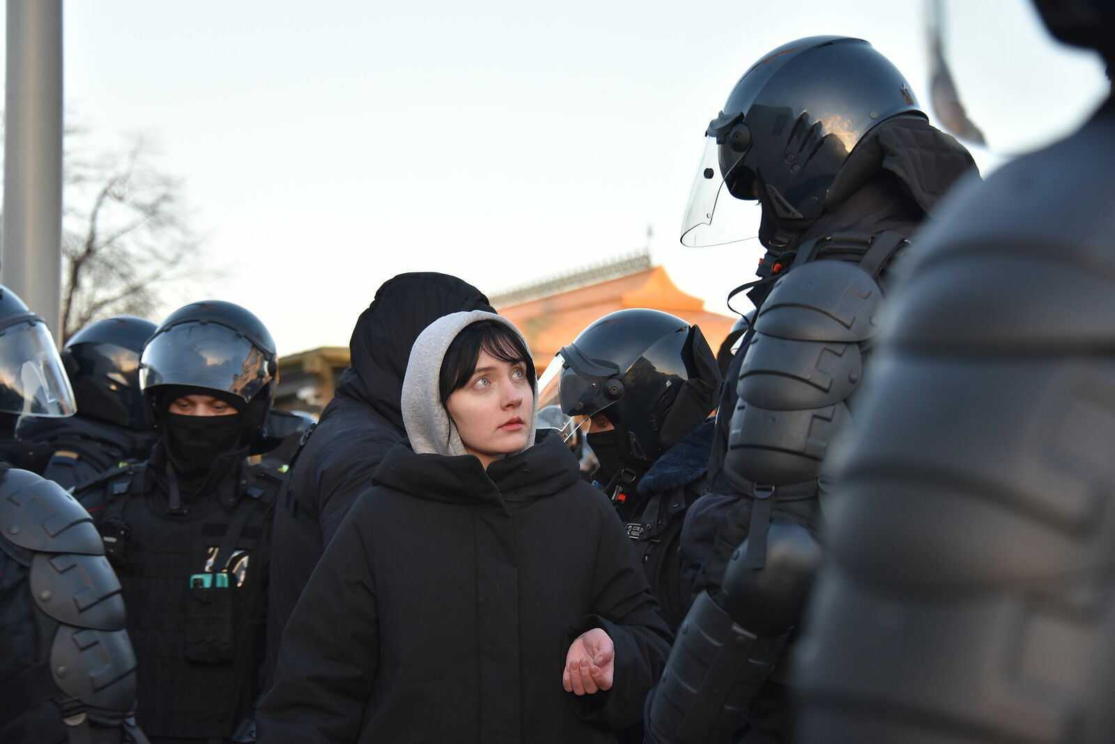 Photojournalist Anastasia Tsitsinova. Portraits. Untitled Participant of the anti-war action, Moscow