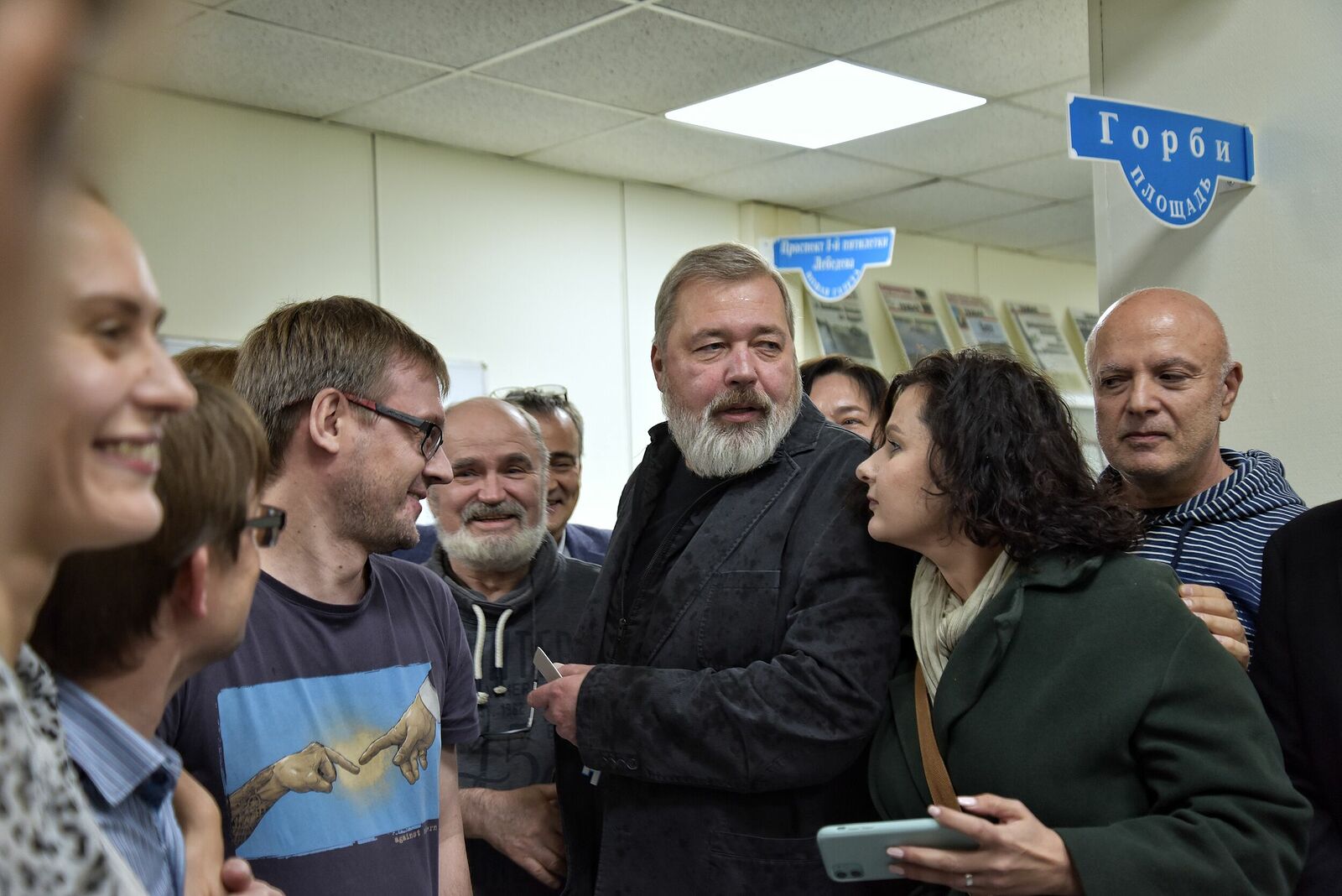 Photojournalist Anastasia Tsitsinova. Portraits. Untitled Dmitry Muratov on the day of receiving the Nobel Peace Prize, the editorial office of Novaya Gazeta, Moscow
